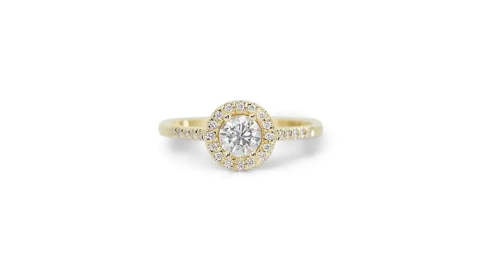 Fabulous 0.61ct Pave Round Brilliant Natural Diamond Ring