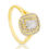 Thumbnail: Glamorous 1.08ct Diamond Double Halo Ring in 18K Yellow Gold