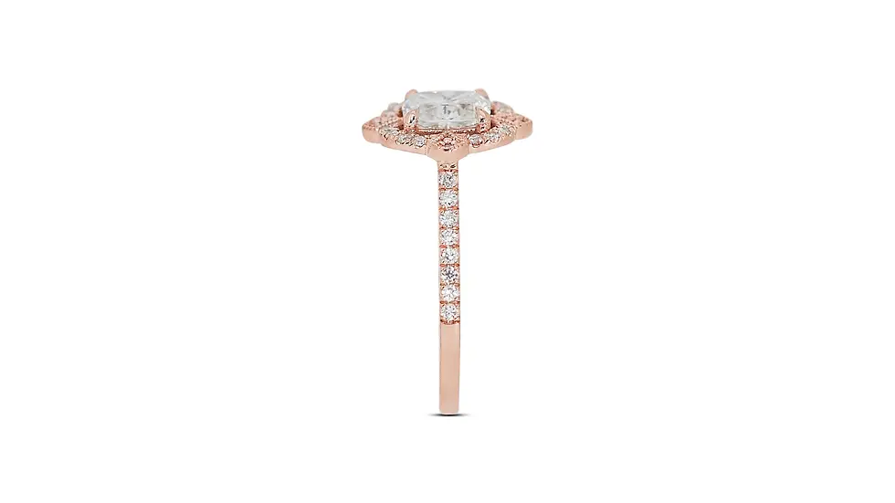 Thumbnail: Vintage 18 kt. Pink Gold 1.01 ct Diamond Engagement Ring