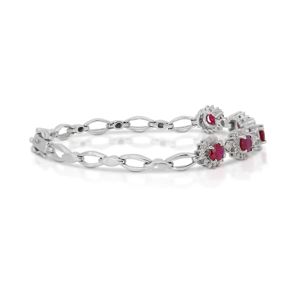 18K White Gold 1 carat Ruby Bracelet