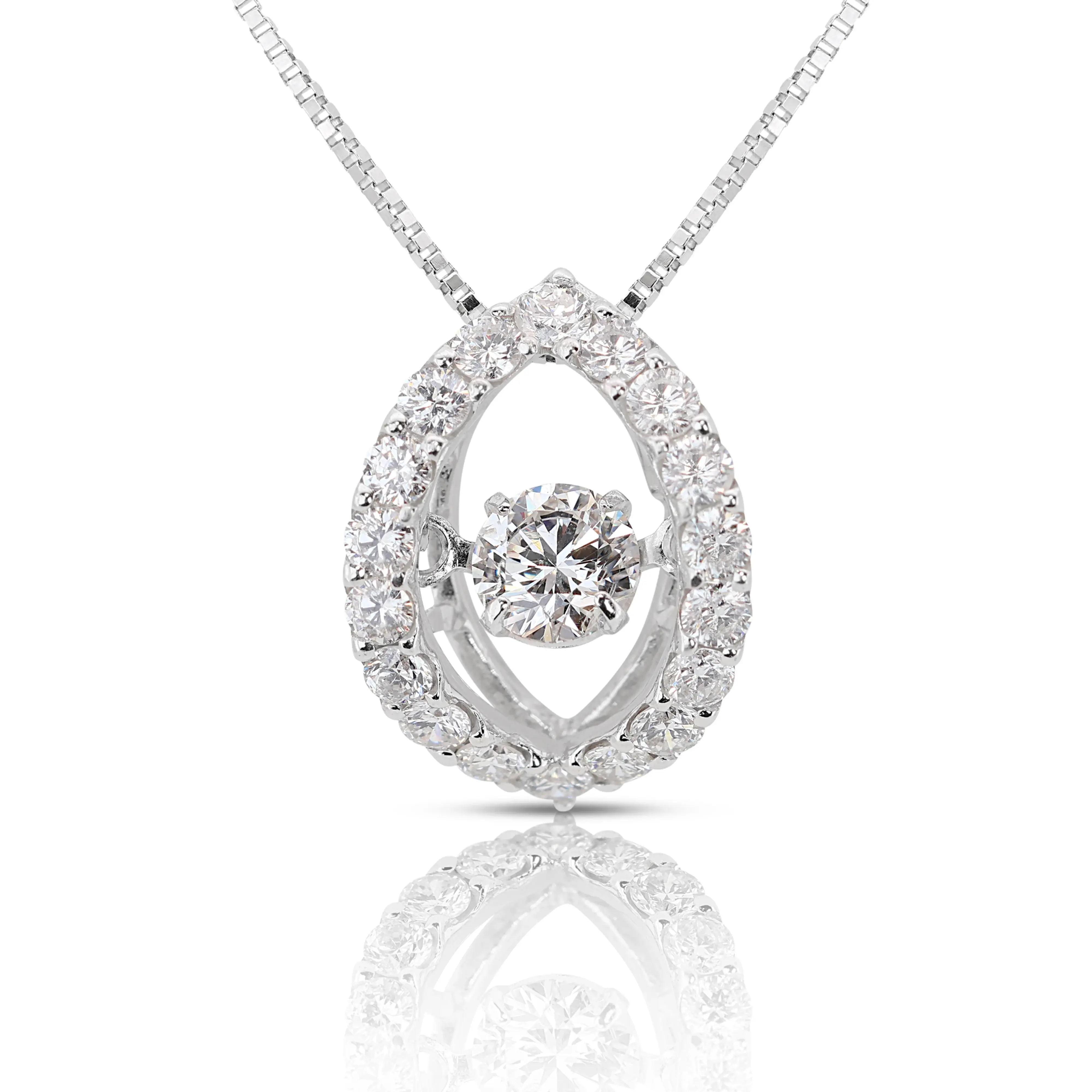 Delicate Diamond Necklace in 18k White Gold