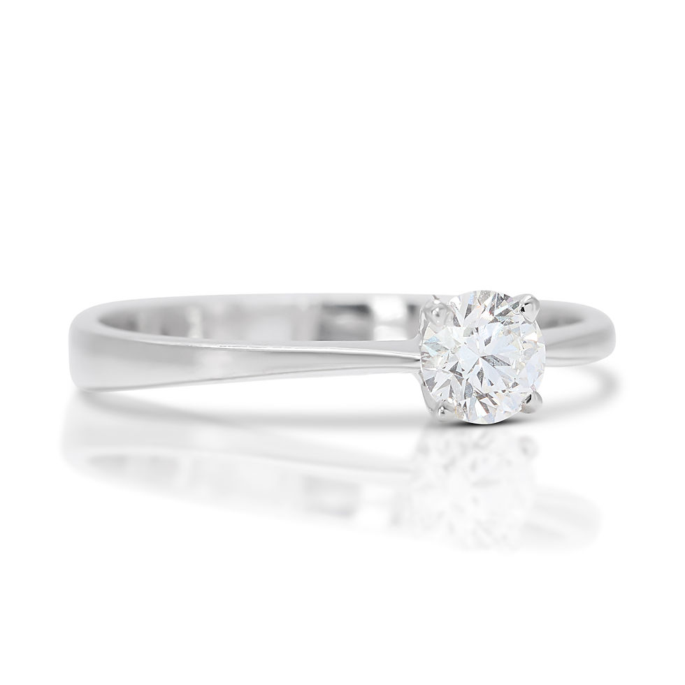 Thumbnail: Gorgeous 0.31ct Solitaire Diamond Ring set in Elegant 18K White Gold