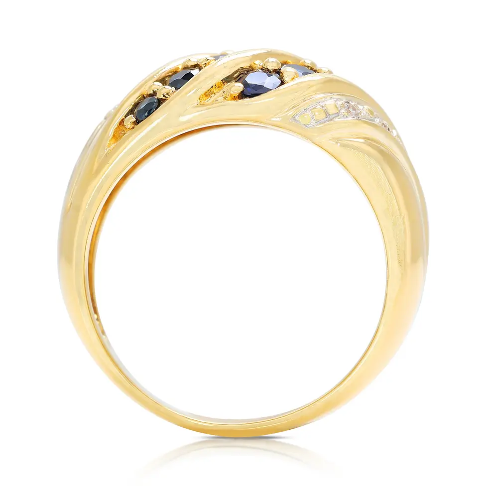 Thumbnail: Unique 18K Yellow Gold Diamond Ring