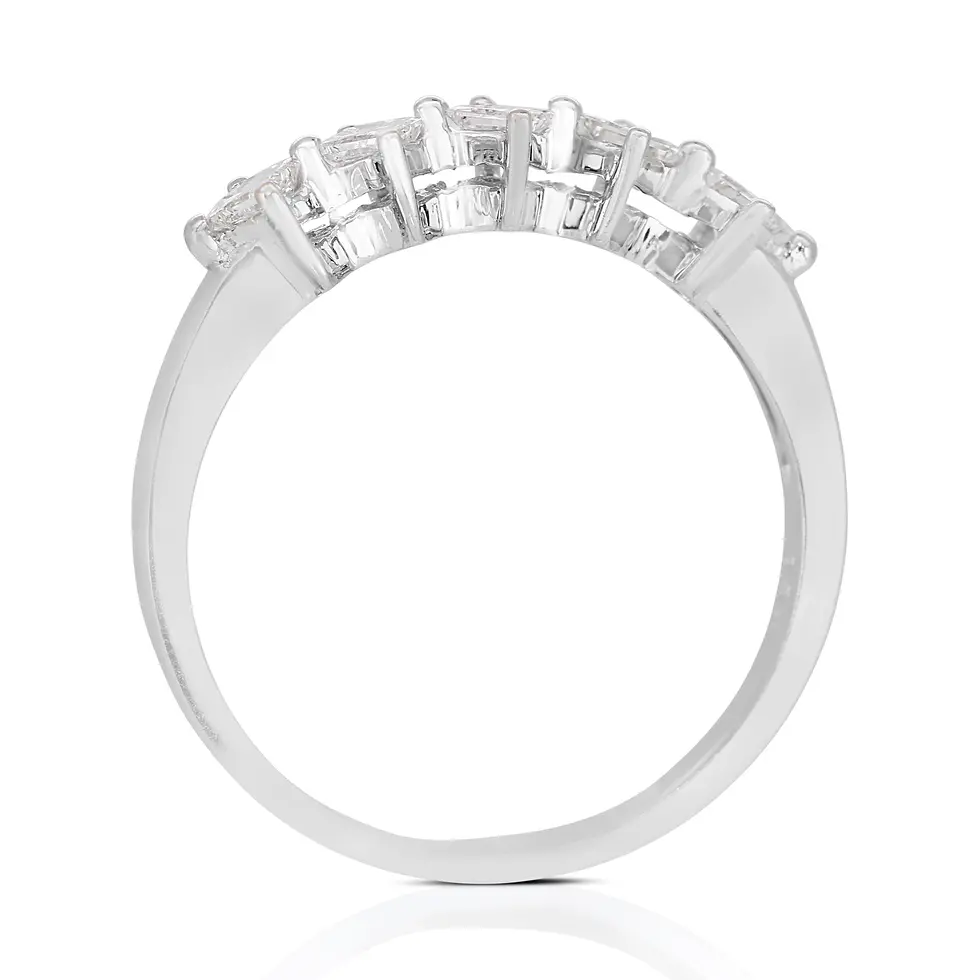 Thumbnail: Stunning 5-stone Ring with 0.50ct Natural Diamonds in 18K White Gold