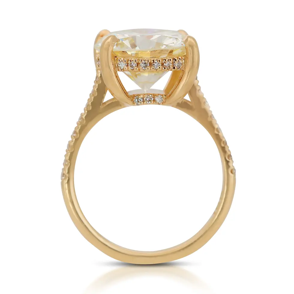 Thumbnail: Captivating 3.77ct Pave Diamond Ring in 18K Yellow Gold