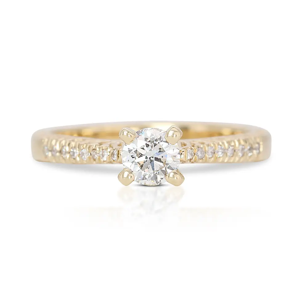 Timeless 18K Yellow Gold with 0.40ct H-Grade Diamond Ring