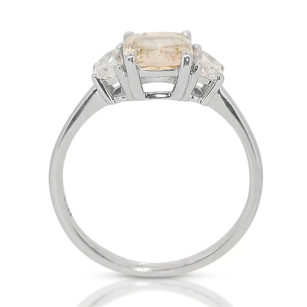 Thumbnail: Fancy Brownish Yellow with 2 half moons in White Gold