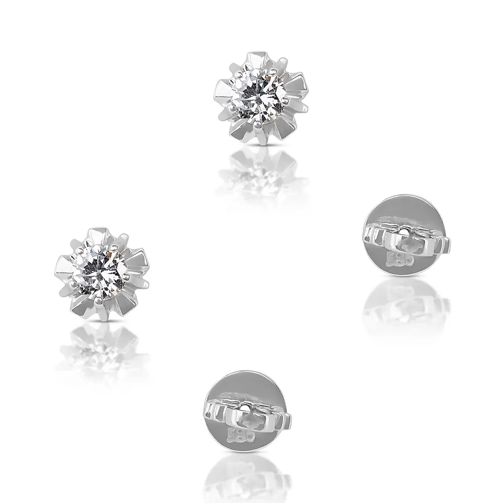 Thumbnail: Sophisticated 0.40ct Diamond Solitaire Earrings set in 14K White Gold