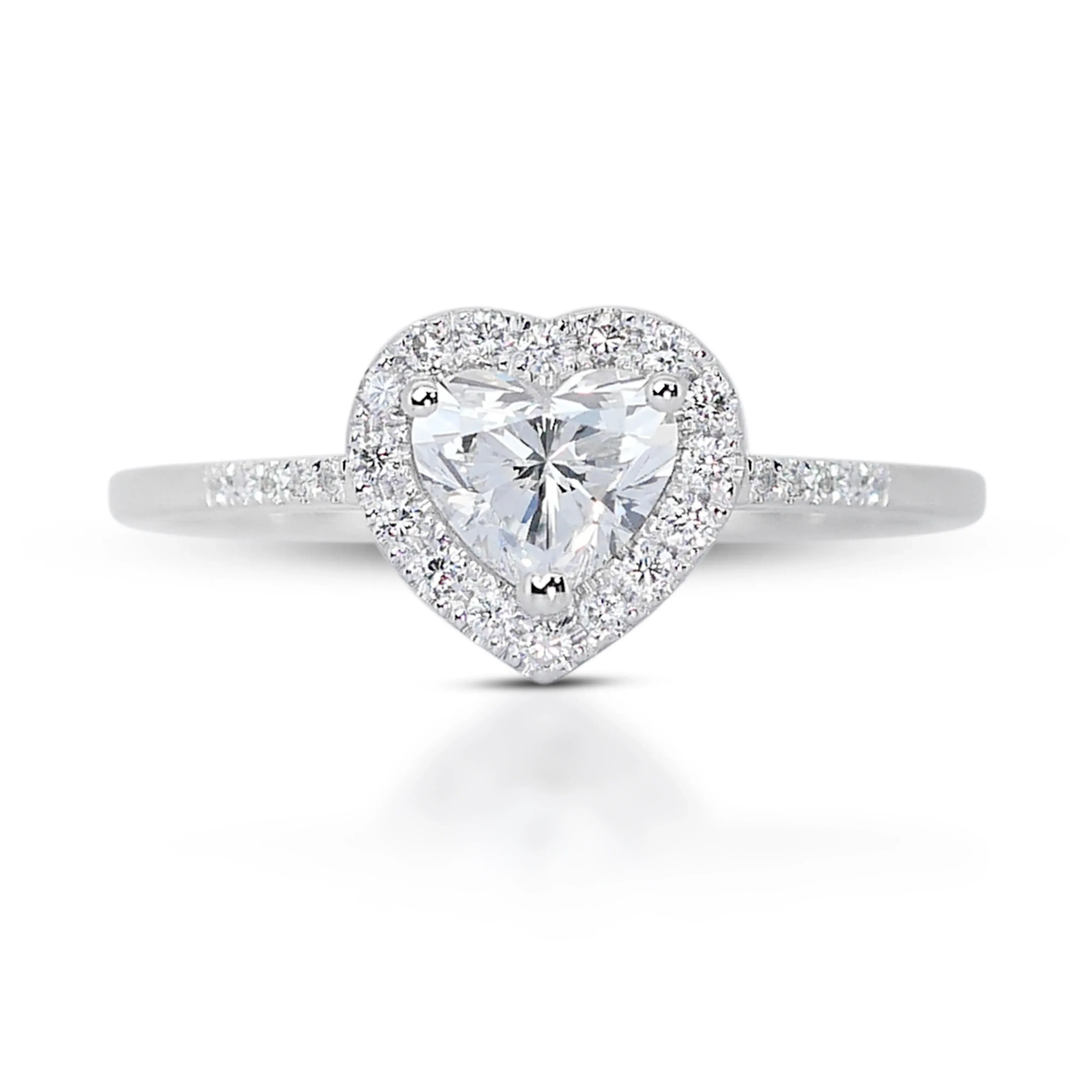 Sparkling 18K White Gold 0.89ct Diamond Ring