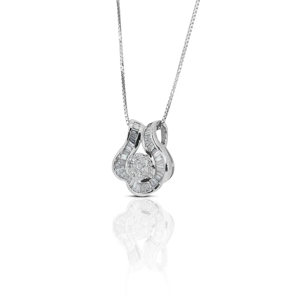 Thumbnail: Enthralling 1.48 ct. Round Brilliant Diamond Pendant in 18K White Gold