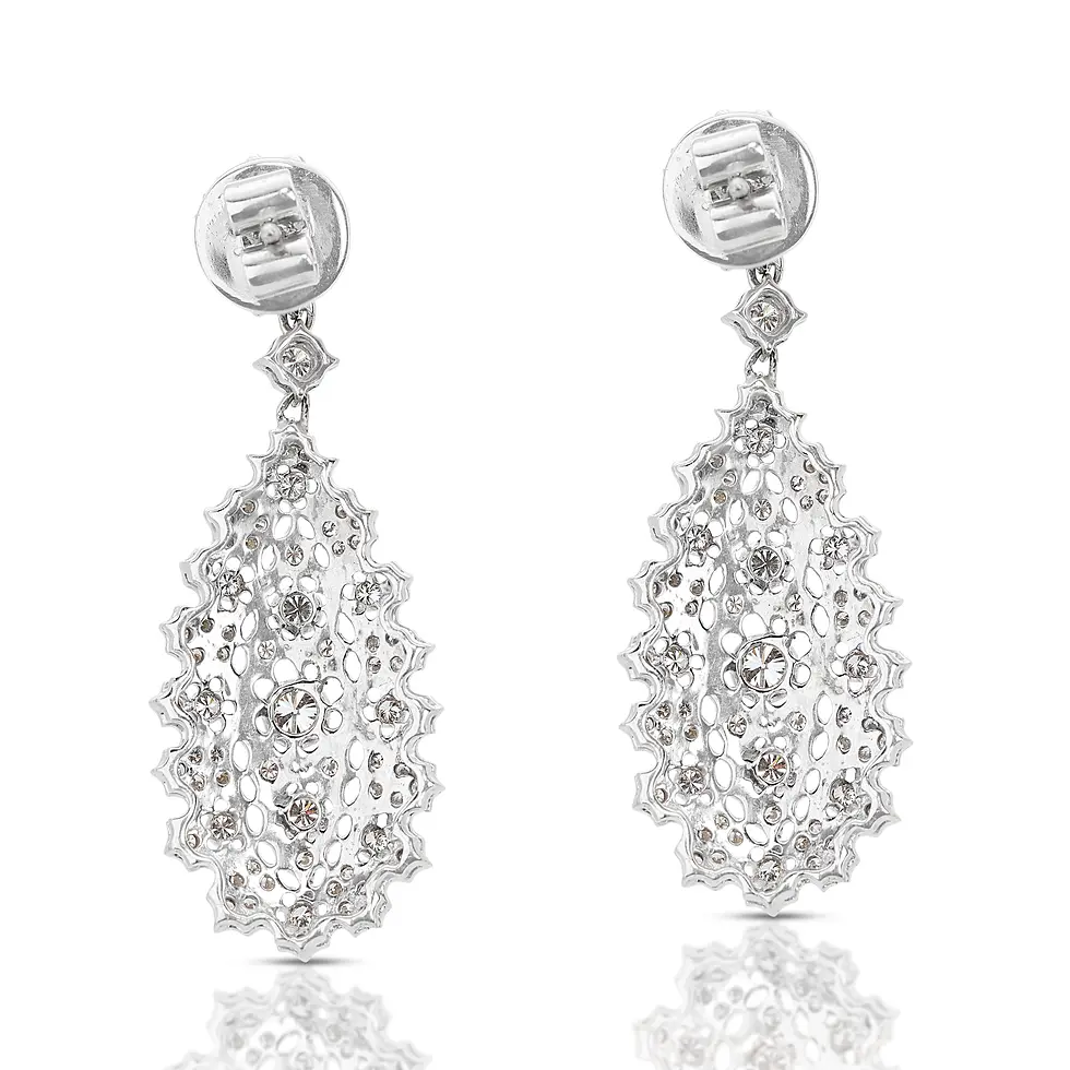 Thumbnail: Exquisite 14K White Gold Earrings with 0.76ct Natural Diamond