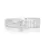 Thumbnail: Dainty 0.84ct Princess and Baguette Cut Diamond Ring in 18K White Gold