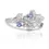 Thumbnail: Exquisite Sapphire & Diamond Ensemble with 0.24ct in 18K White Gold