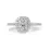 Thumbnail: Classic White Gold Halo Cushion Ring