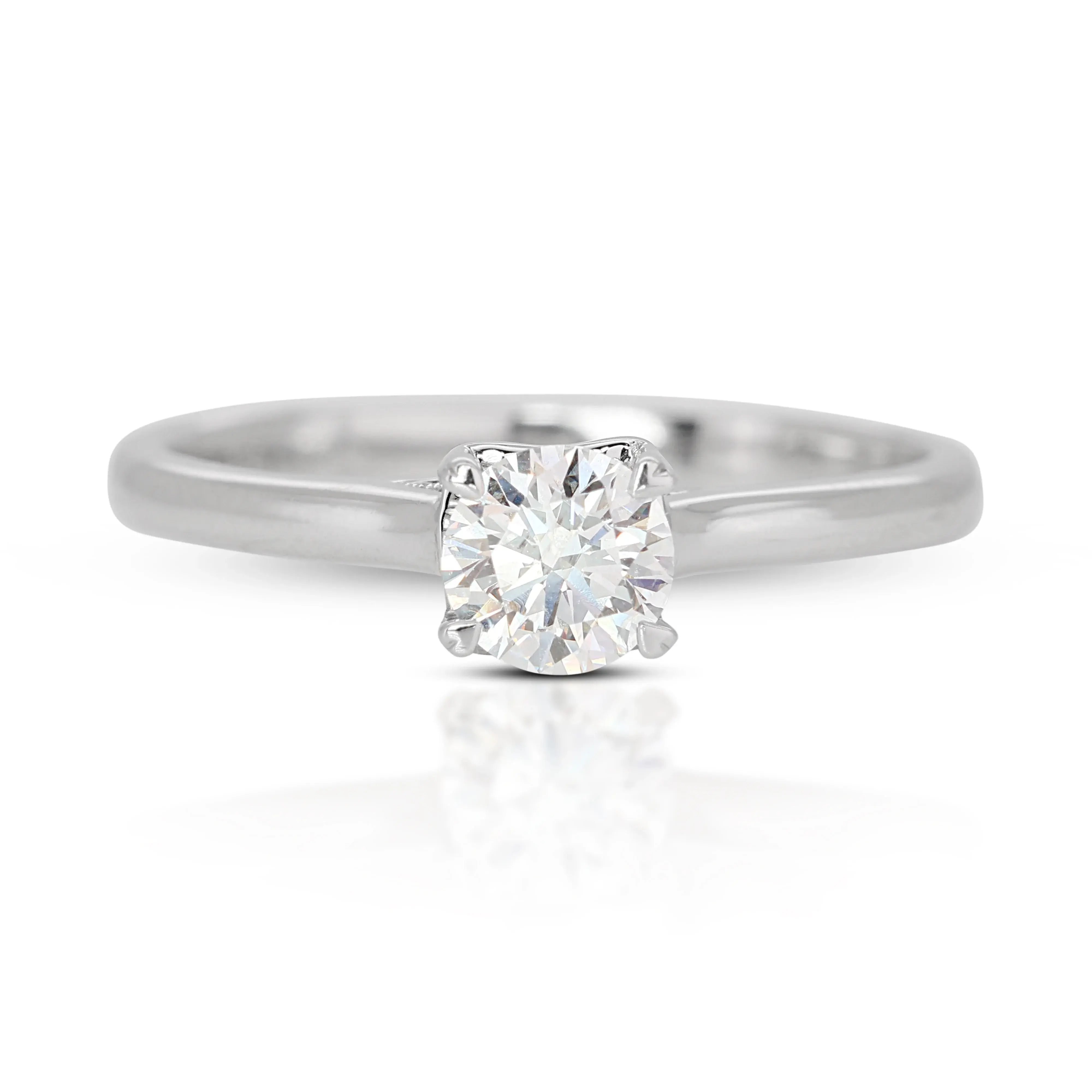 18K White Gold with 0.31ct D-Grade Diamond Solitaire Ring