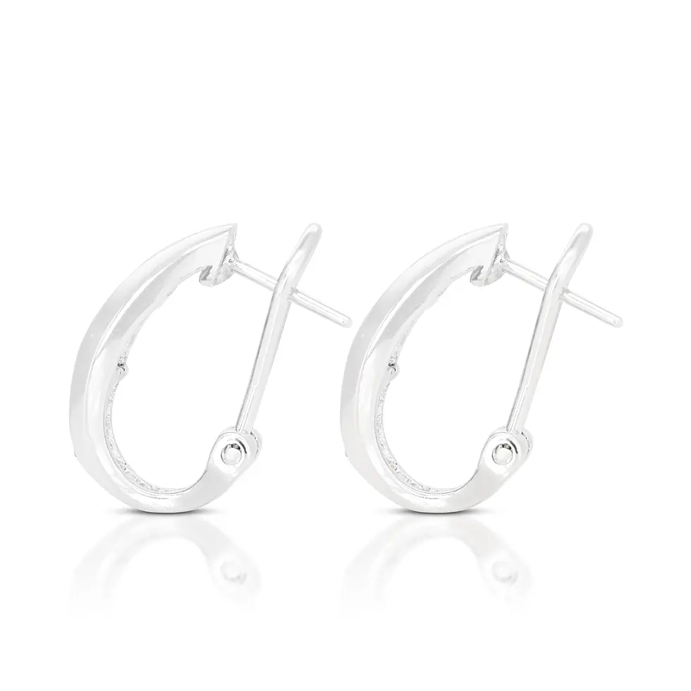 Thumbnail: 18K White Gold Earrings with 1.20ct Round Brilliant Natural Diamonds