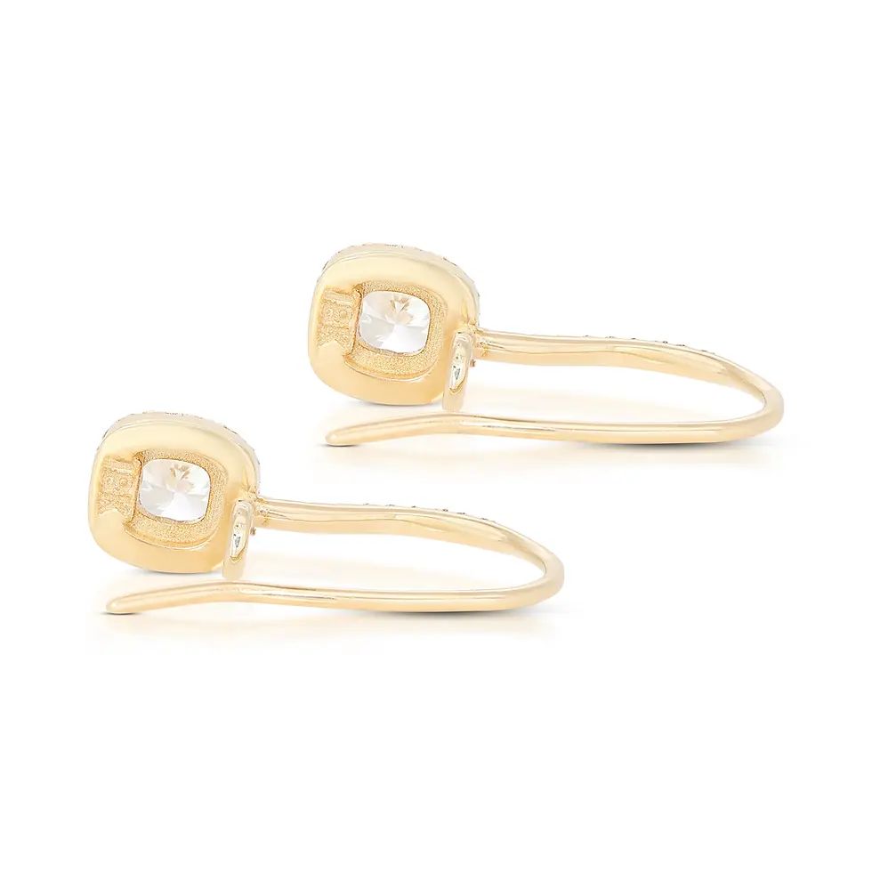 Thumbnail: 1.03ct Cushion Diamond Earrings in 18K White Gold