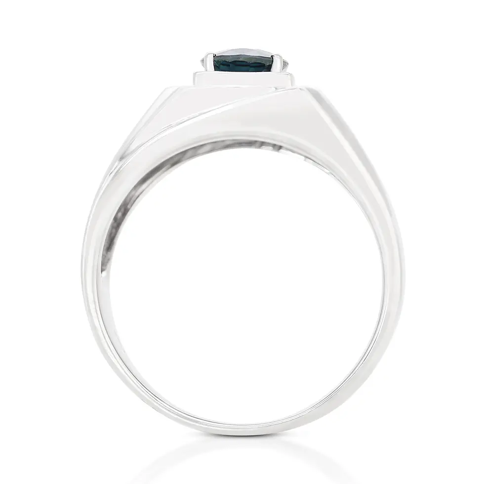Thumbnail: Glamorous 1.40 ct. Oval Mixed Cut Sapphire Ring