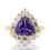 Thumbnail: Mesmerizing 3.00ct Amethyst Halo Ring with Diamonds in 14k Yellow Gold