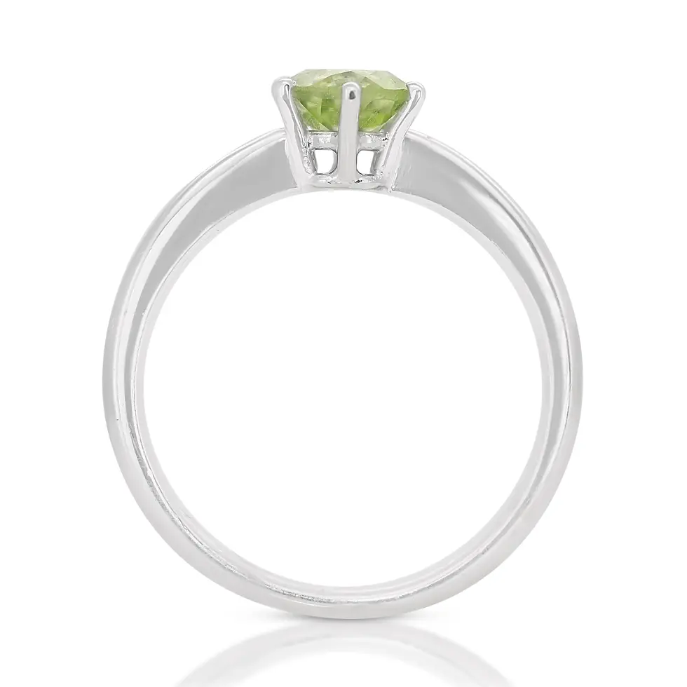 Thumbnail: Stunning 18K White Gold Ring featuring a Mesmerizing Peridot Stone