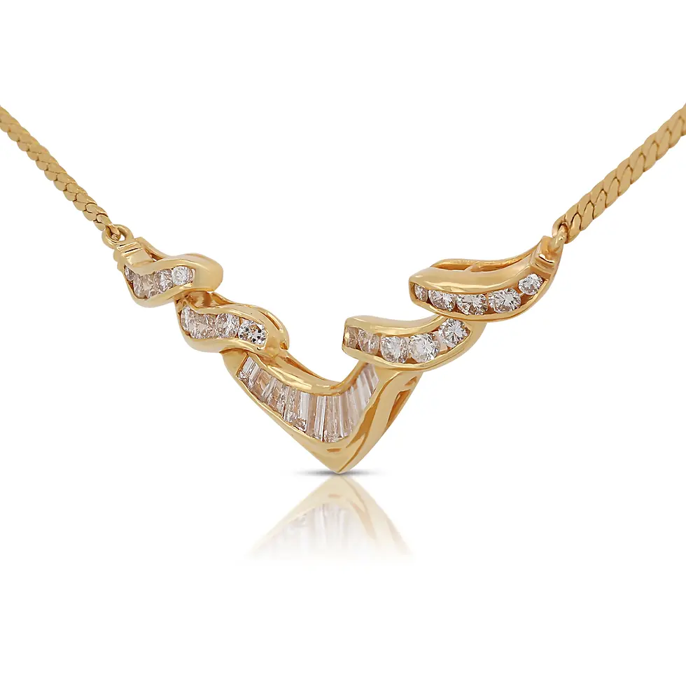 Thumbnail: Elegant Diamond Necklace in 20K Yellow Gold