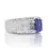 Thumbnail: Exquisite 2.26 Carat Cushion Mixed Cut Tanzanite Ring in 18K White Gold