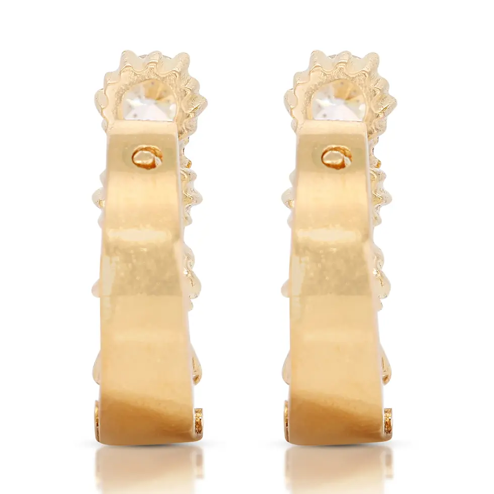 Thumbnail: Elegant 0.50ct Plug Diamond Earrings set in 22K Yellow Gold