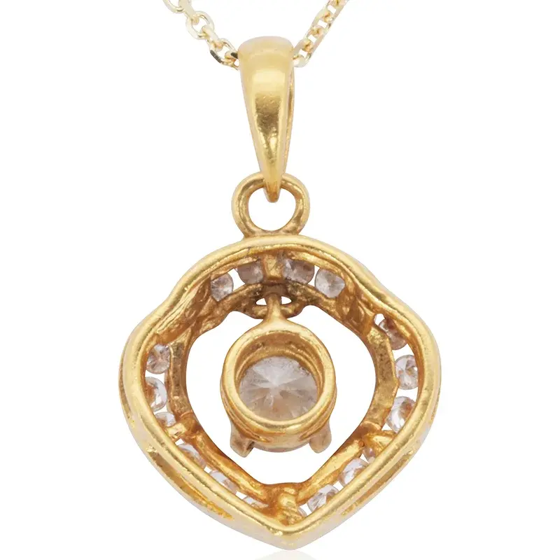 Thumbnail: Elegant 0.25ct H VS2 Round Diamond Pendant in 20K Yellow Gold