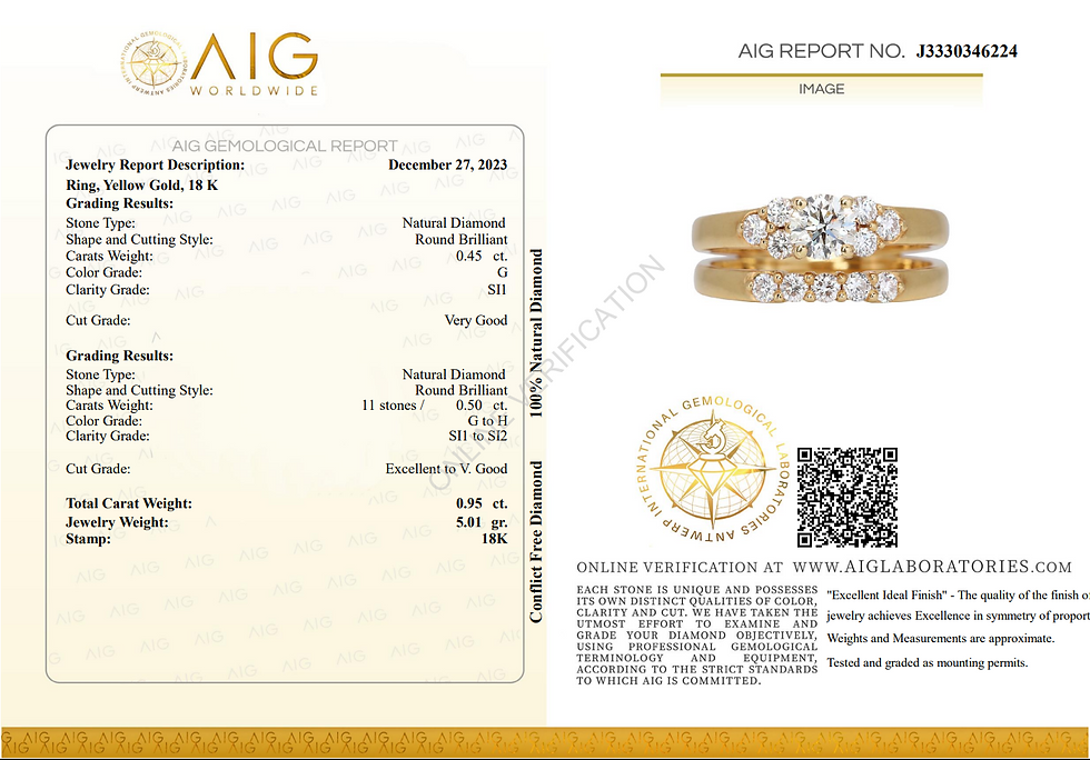 18k Yellow Gold Ring with 0.82ct Diamonds