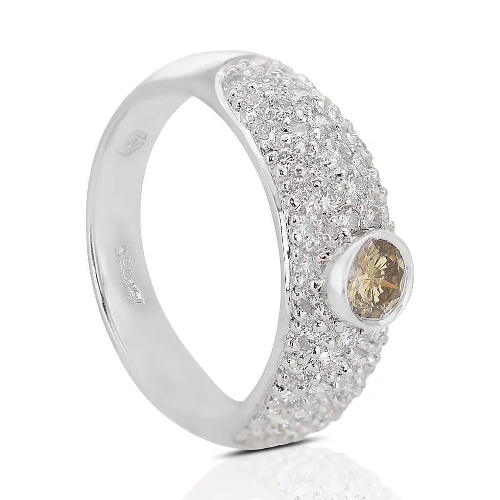 Thumbnail: Beautiful .03ct. Round Brilliant Dome Diamond Ring