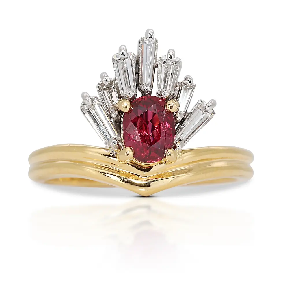 Sophisticated 0.40ct Ruby Ring set in 20K Yellow Gold