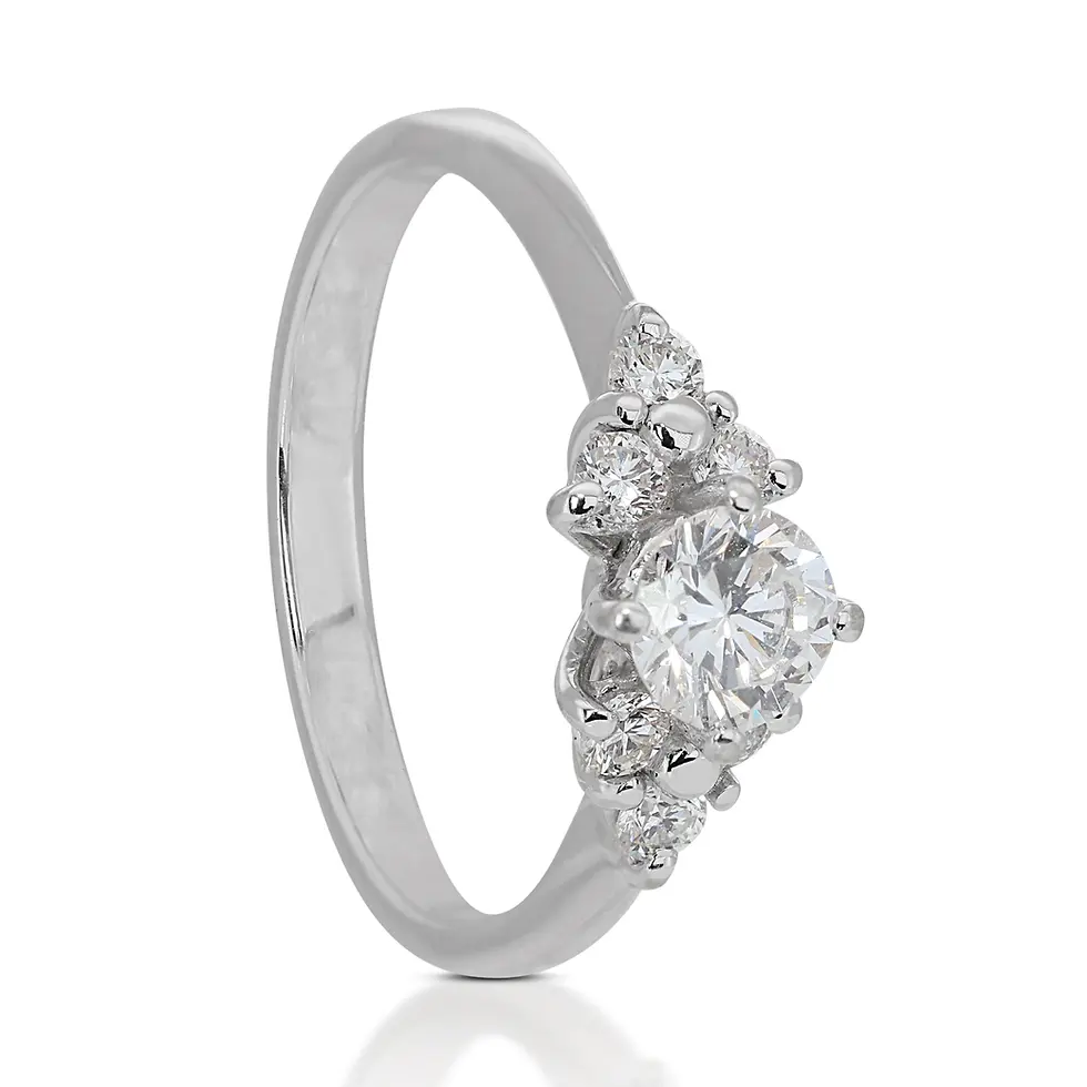 Thumbnail: Dainty Diamonds on 18K White Gold Ring