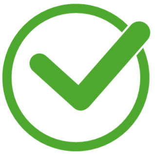 A tick icon representing benefits that can be expected