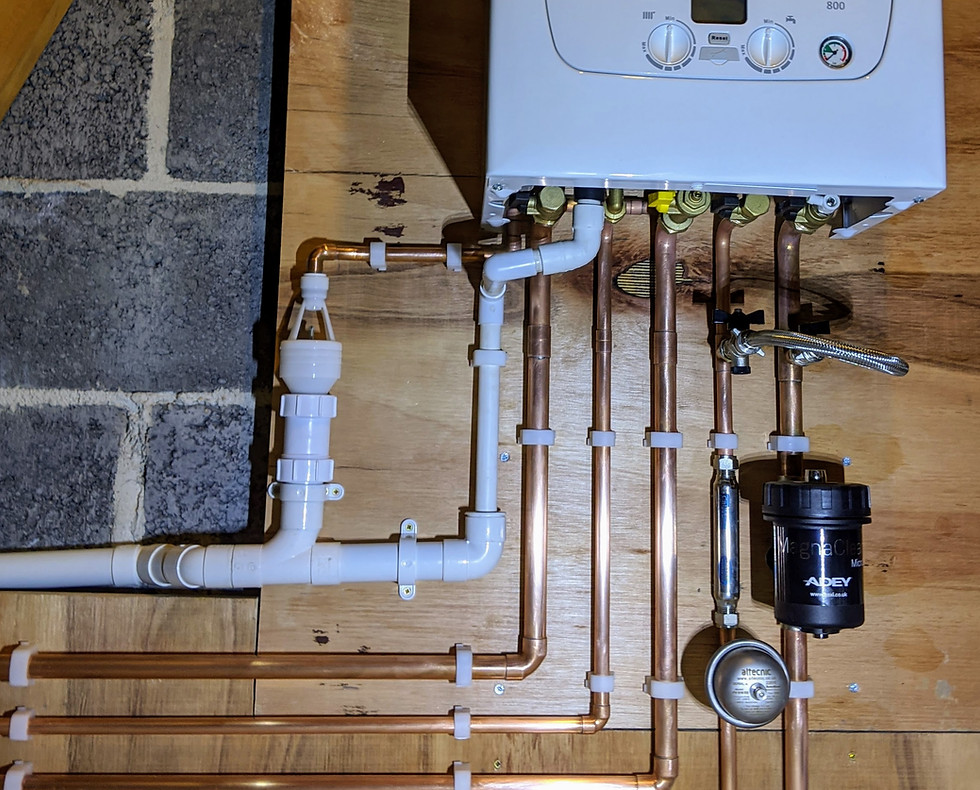Home boiler with copper Plumbing & Heating pipes