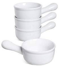 Soup bowls with handles.