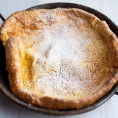 Our German Pancake in a paella pan.