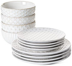 12-piece bowl and plate set.