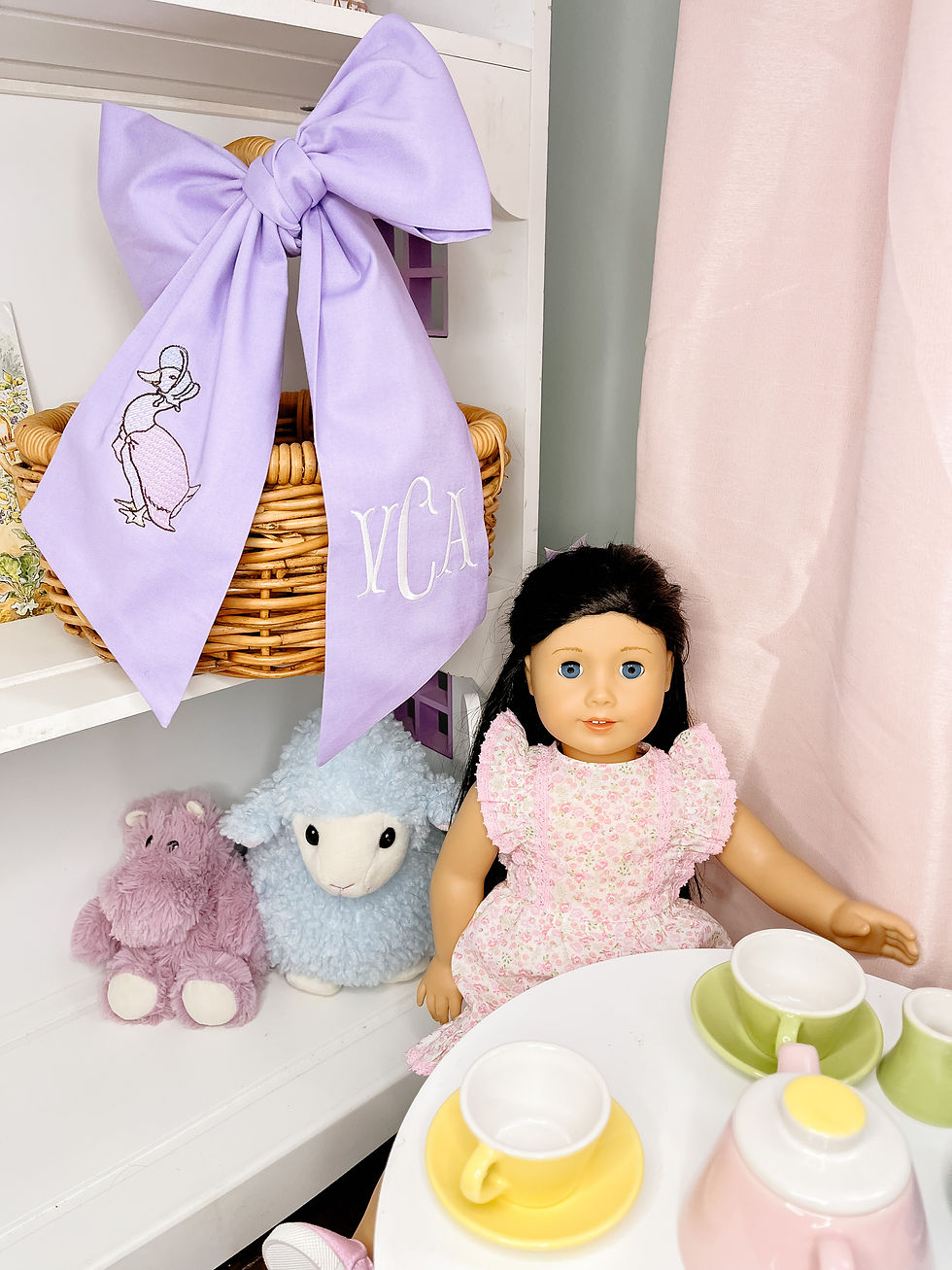 Thumbnail: Lavender Bow Sash for Easter Baskets