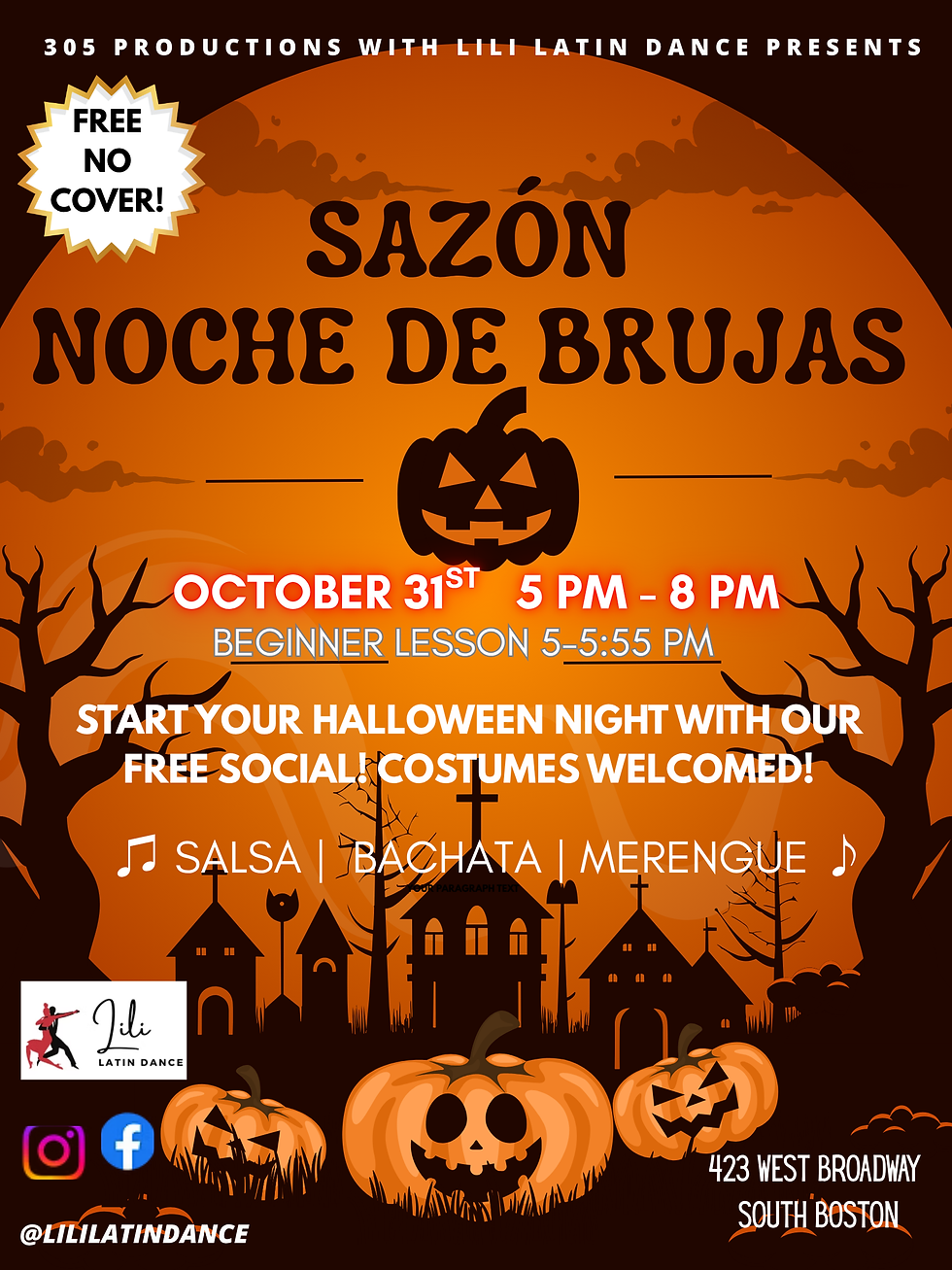 Lili Latin Dance Presents: Sazon Noche de Brujas