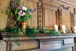 A Mantelpiece Arrangement of Local Seasonal Flowers