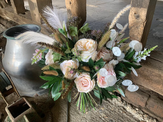 Faux and Dried Flower Bridal Bouquet