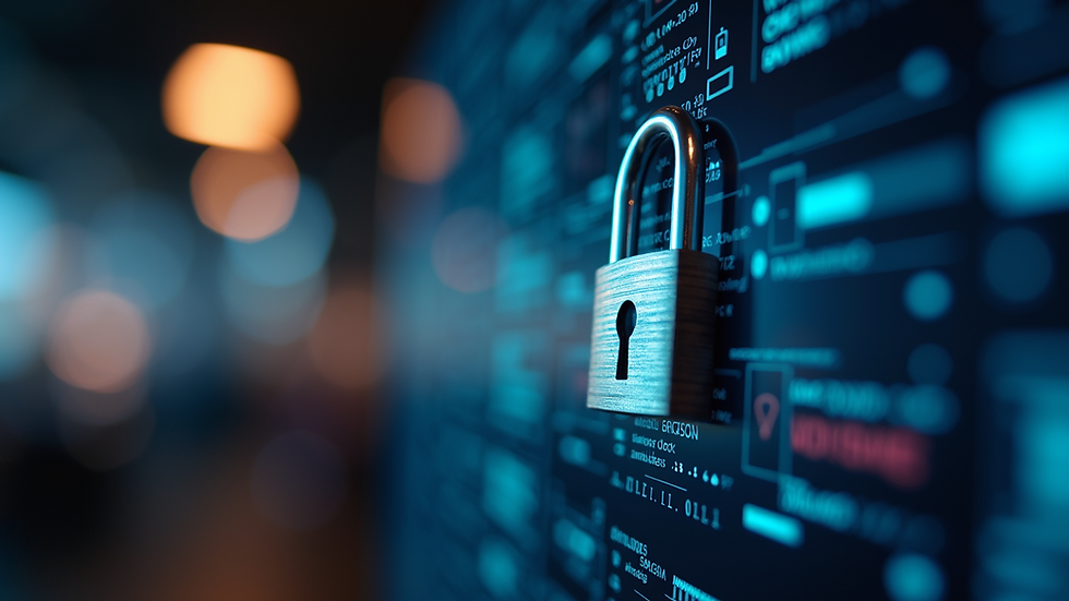 Close-up view of a digital lock on a computer screen