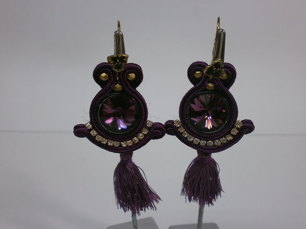 Miniatura: Pendientes soutache Coral