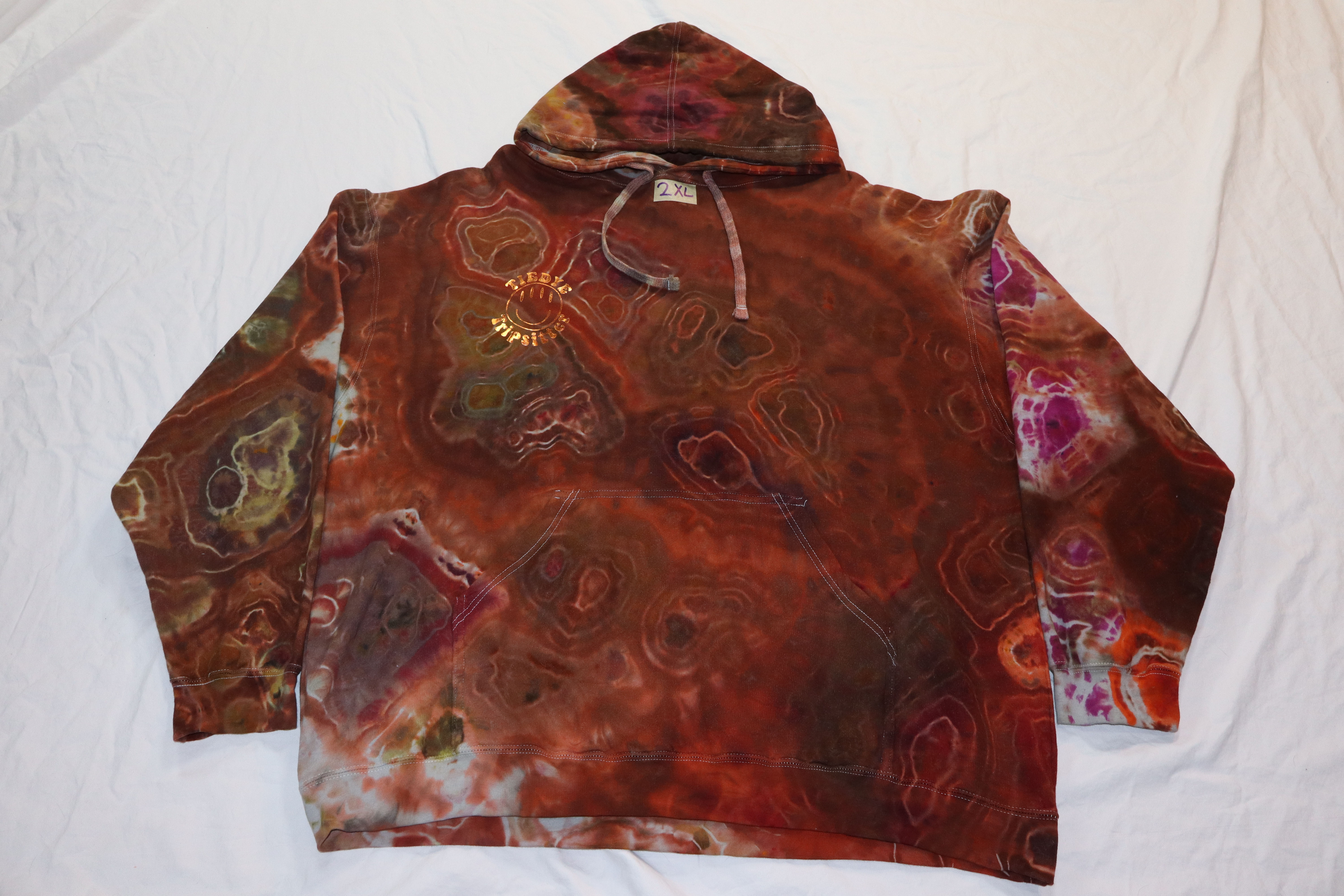 2XL Ice Dyed Chaos Geode Tiedye Pullover Hoodie