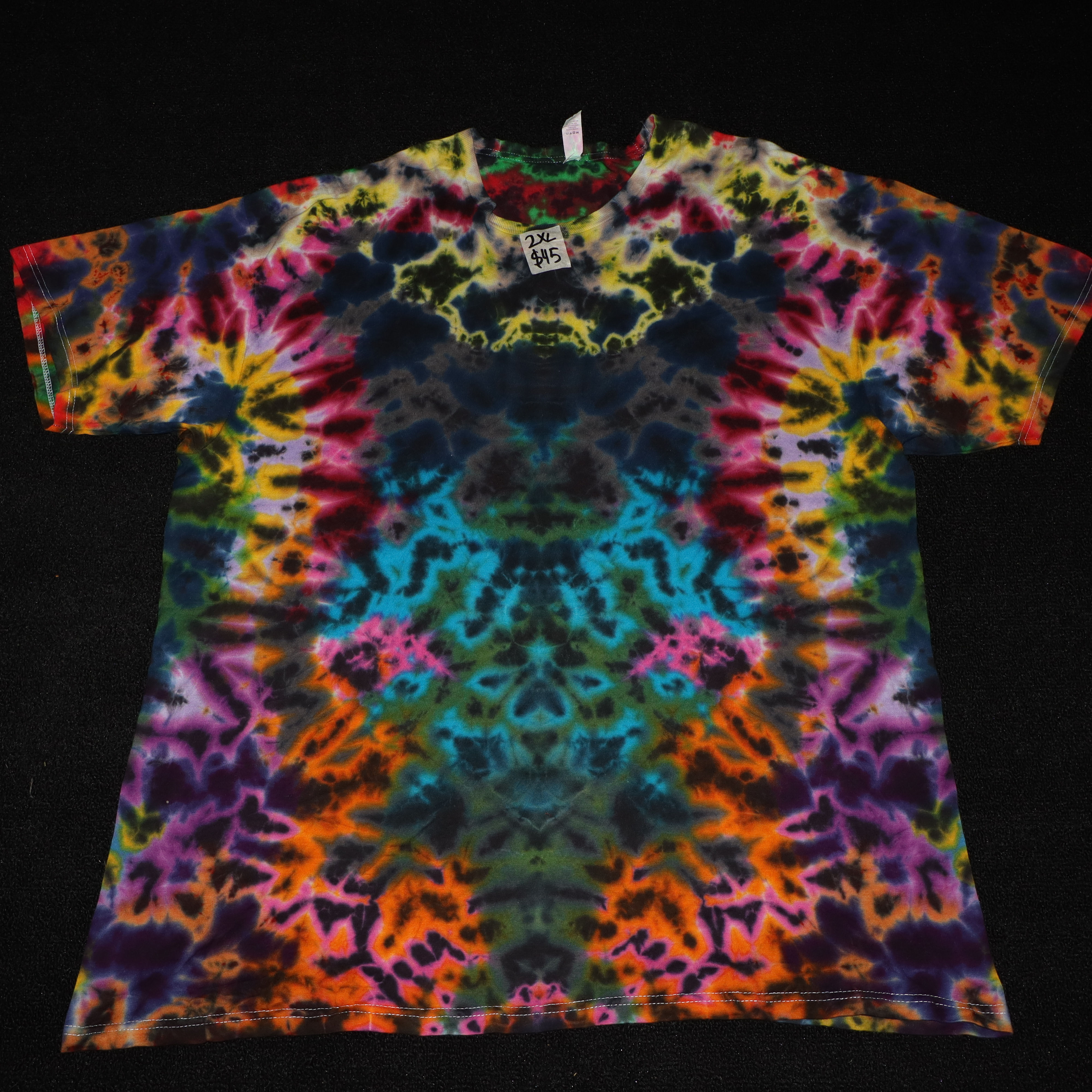 2XL Tie-Dye Rorschach Scrunch T-shirt