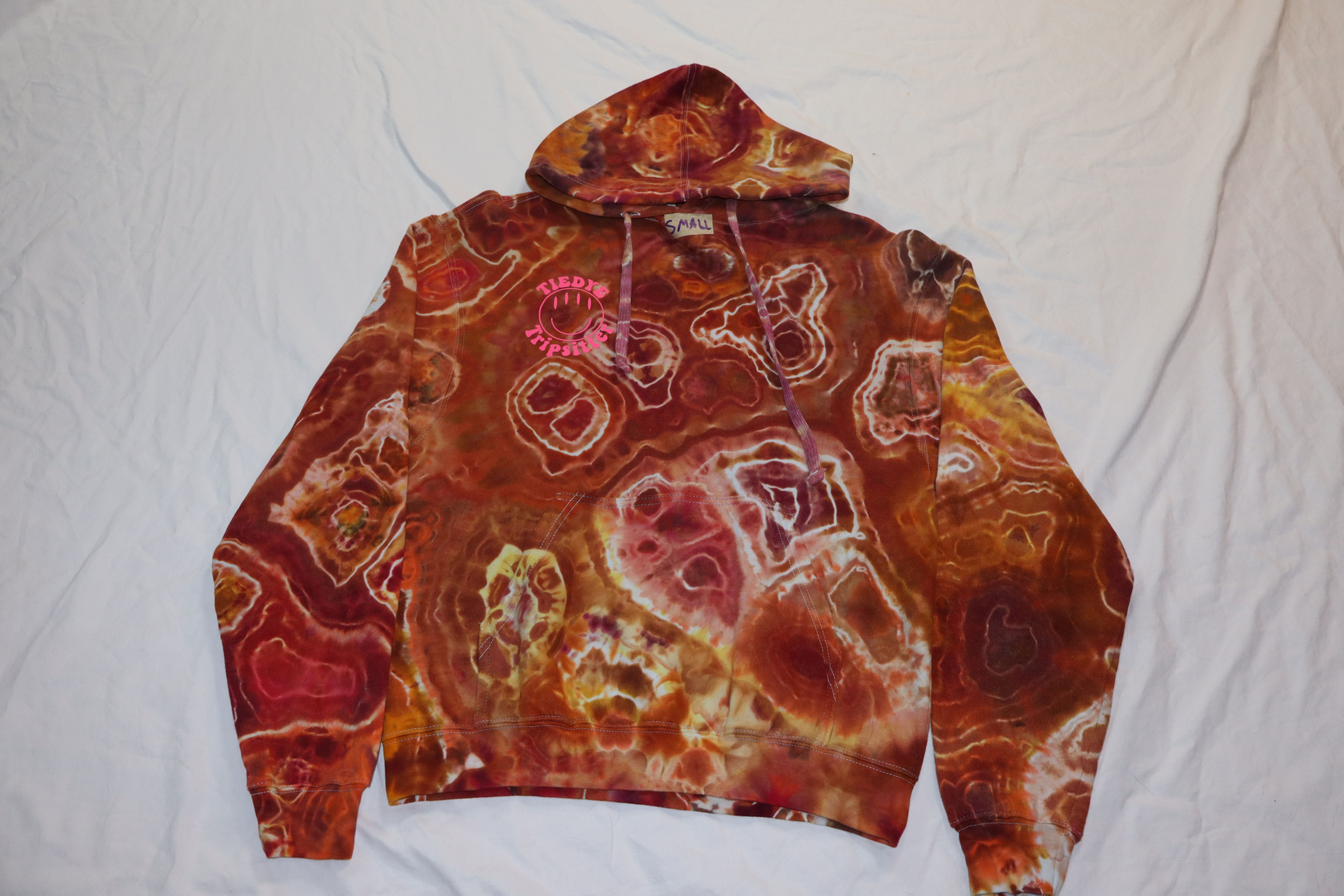 Small Ice Dyed Chaos Geode Tiedye Hooded Sweatshirt