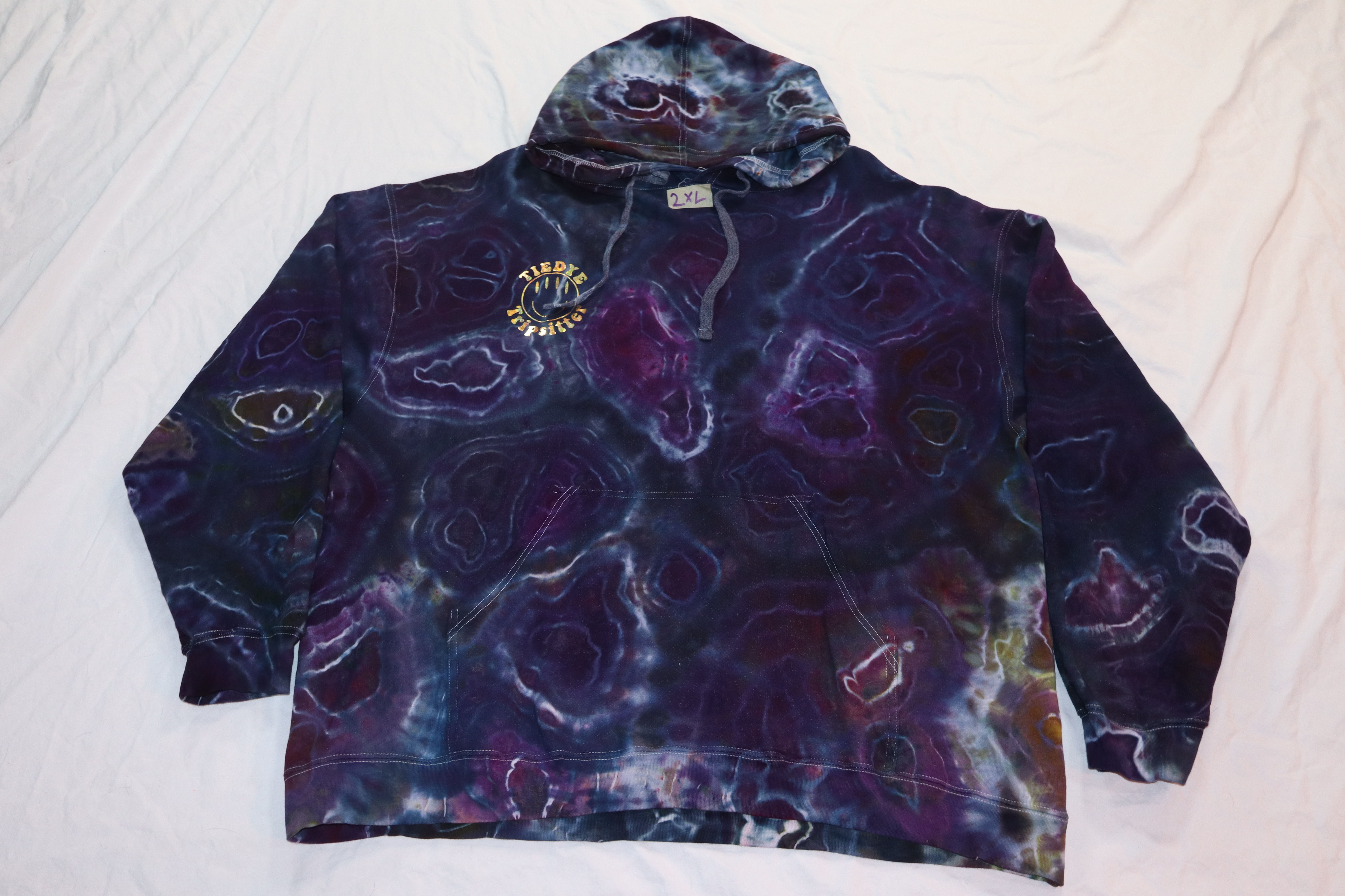 2XL Ice Dyed Chaos Geode Tiedye Pullover Hoodie