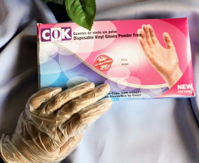 Thumbnail: Vinyl Hand Gloves Powder Free Brand COK