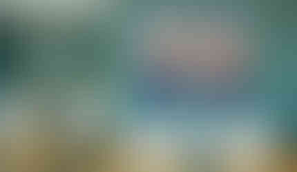 Abstract art print in modern living room