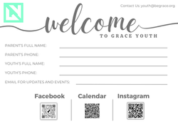 welcome card for grace youth